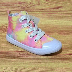 NWT Toddler Girls' Tie-Dye Hight Top Sneakers Sz 8